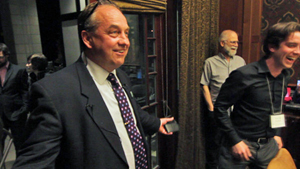 Andrew Weaver, first Green MLA in B.C., on May 14 election night. Photo by Robert Alstead, Running on Climate.